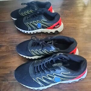 Boys size 7 K Swiss k-swiss Tubes Sneakers 2 pairs Tennis Shoes Black Red White